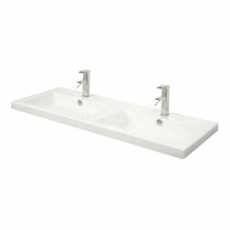 Miller - 1210mm Rectangular Bowl Double Ceramic Basin - 115W1 Miller - 1210mm Rectangular Bowl Double Ceramic Basin - 115W1 -Miller Sales Store 115W1 P