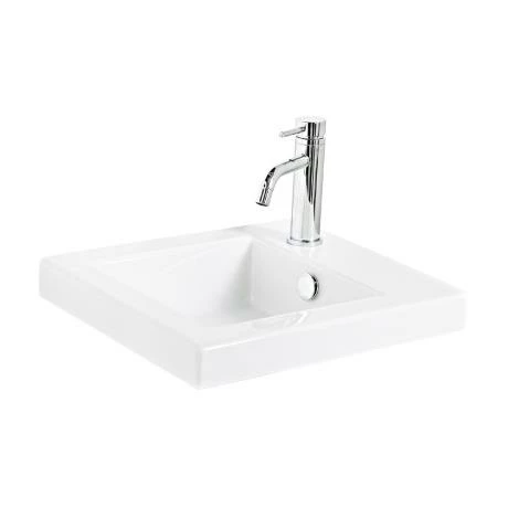 Miller - New York 40 Wall Hung Single Door Vanity Unit with Ceramic Basin - White Miller - New York 40 Wall Hung Single Door Vanity Unit With Ceramic Basin - White -Miller Sales Store 165W1 LN 460 2