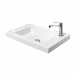 Miller - New York 60 Wall Hung Two Door Vanity Unit With Ceramic Basin - White -Miller Sales Store 166W1 LN 460 3