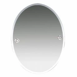 Miller Oslo 400 X 505mm Polished Nickel Oval Bevelled Mirror - 8000MN