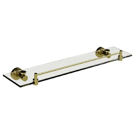 Miller Bond Brushed Brass Glass Shelf - 8702MP1 Miller Bond Brushed Brass Glass Shelf - 8702MP1 -Miller Sales Store 8702MP1 P
