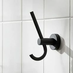 Miller Bond Black Double Robe Hook - 8712B
