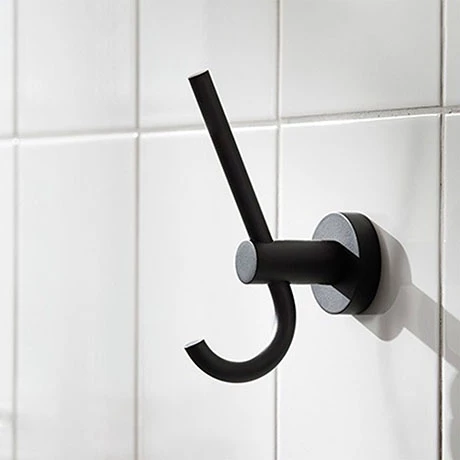 Miller Bond Black Double Robe Hook - 8712B