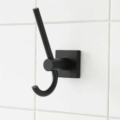 Miller Atlanta Matt Black Double Robe Hook - 8812B