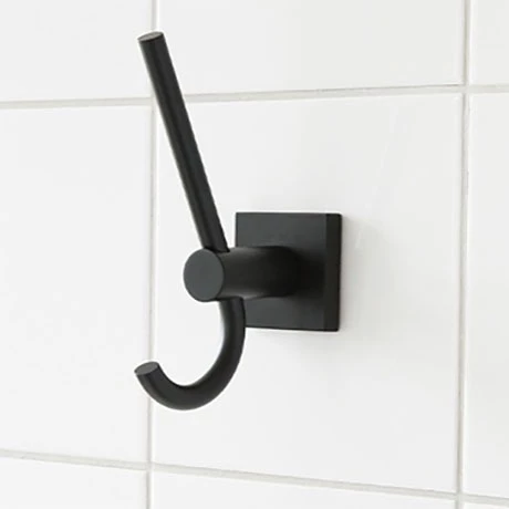 Miller Atlanta Matt Black Double Robe Hook - 8812B Miller Atlanta Matt Black Double Robe Hook - 8812B -Miller Sales Store 8812B P