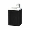 Miller - London 40 Wall Hung Single Door Vanity Unit With Ceramic Basin - Black 1 Miller - London 40 Wall Hung Single Door Vanity Unit With Ceramic Basin - Black -Miller Sales Store LOND40BLKLH P