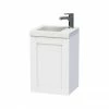 Miller - London 40 Wall Hung Single Door Vanity Unit With Ceramic Basin - White