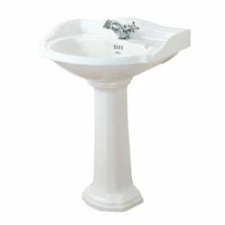 Miller - 655mm Traditional 1TH Basin With Full Pedestal