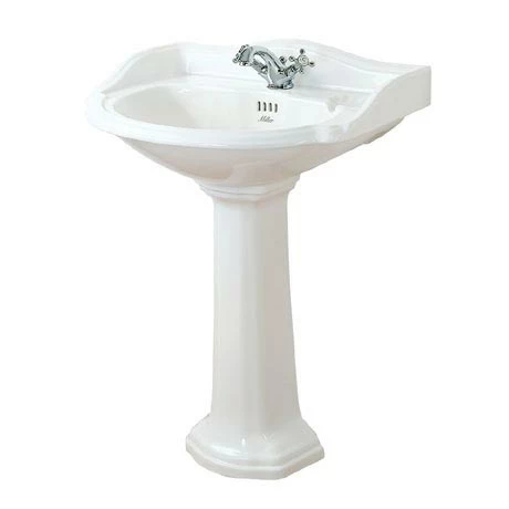 Miller - 655mm Traditional 1TH Basin with Full Pedestal Miller - 655mm Traditional 1TH Basin With Full Pedestal -Miller Sales Store MILLBAS655 P