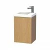 Miller - New York 40 Wall Hung Single Door Vanity Unit With Ceramic Basin - Oak -Miller Sales Store NY40OAKLH P