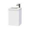 Miller - New York 40 Wall Hung Single Door Vanity Unit With Ceramic Basin - White -Miller Sales Store NY40WHILH P