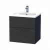 Miller - New York 60 Wall Hung Two Drawer Vanity Unit With Ceramic Basin - Black -Miller Sales Store NY60BLKDR P