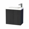 Miller - New York 60 Wall Hung Two Door Vanity Unit With Ceramic Basin - Black -Miller Sales Store NY60BLK P