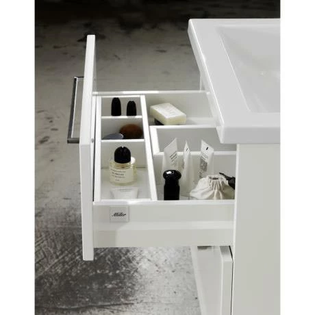 Miller - New York 80 Wall Hung Two Drawer Vanity Unit with Ceramic Basin - White Miller - New York 80 Wall Hung Two Drawer Vanity Unit With Ceramic Basin - White -Miller Sales Store NY60WHIDR D2N 460 2