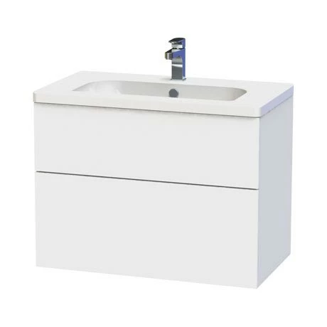 Miller - New York 80 Wall Hung Two Drawer Vanity Unit with Ceramic Basin - White Miller - New York 80 Wall Hung Two Drawer Vanity Unit With Ceramic Basin - White -Miller Sales Store NY80WHIDR P